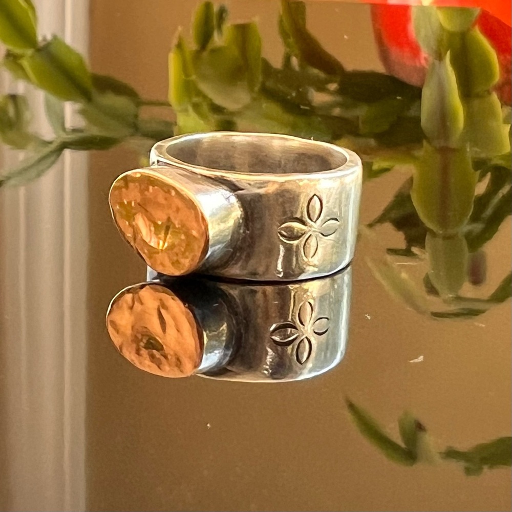 Sterling Silver & Rose Gold Ring
